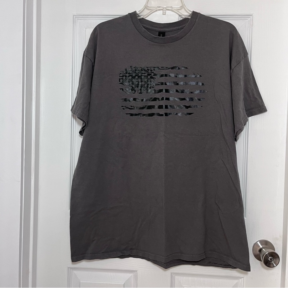 Gildan Charcoal Flag Graphic Tee